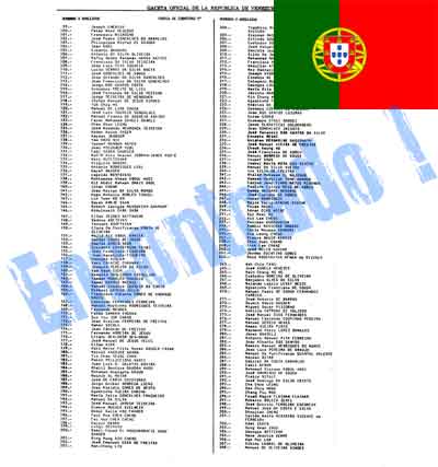 Gacetas Oficiales de Naturalizados Portugal